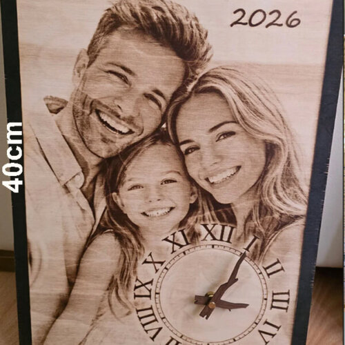 Personalized Wooden Photo Clock 30 x 40cm